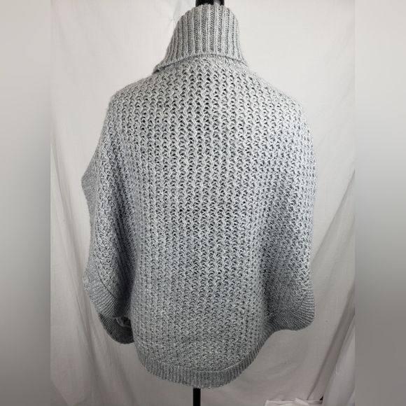 Lauren Conrad Gray Sweater Poncho One Size Fits Most - Picture 5 of 7
